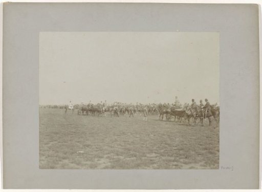 Queen Wilhelmina visiting an army review on the Renkumer Heide