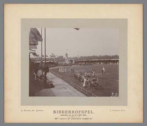 Procession in the arena during the Knightly Games on 24 and 26 June 1896 in Utrecht