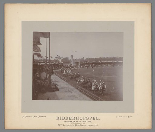 Procession in the arena during the Knightly Games on 24 and 26 June 1896 in Utrecht