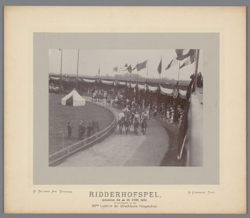 Procession in the arena during the Knightly Games on 24 and 26 June 1896 in Utrecht