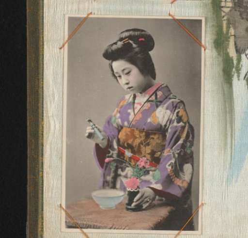 Japanese woman in a purple kimono