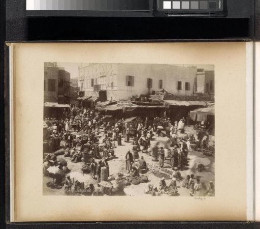 Market with merchants and visitors in Jaffa