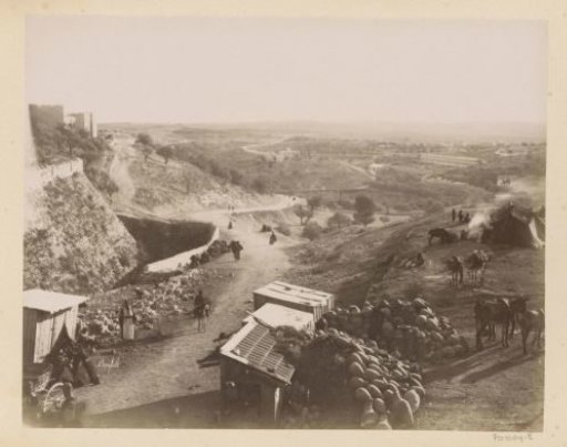 Landscape with a road and a jug storage outside the city walls of Jerusalem