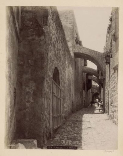 Fifth station of the Cross on the Via Dolorosa in Jerusalem