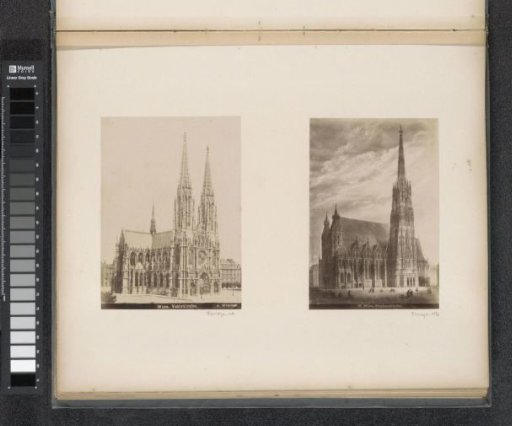 Photographic reproduction of (probably) a painting of St. Stephen's Cathedral in Vienna