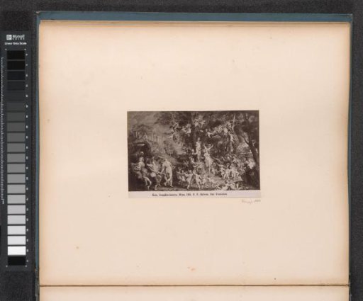 Photographic reproduction of (possibly) a print after a painting by Peter Paul Rubens, depicting the Feast of Venus