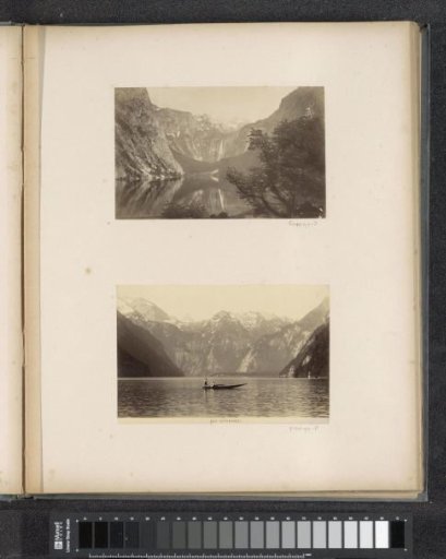 Boat on the Königssee in Bavaria with mountains in the background