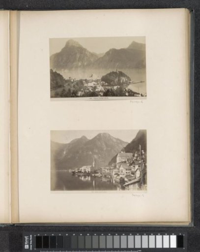 View of Hallstatt with lake and surrounding mountains