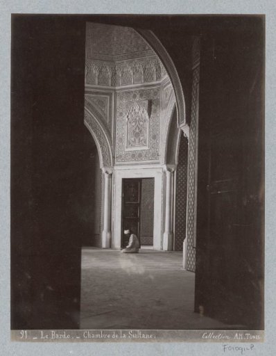 View into the sultan's chamber in the Bardo Palace in Tunis