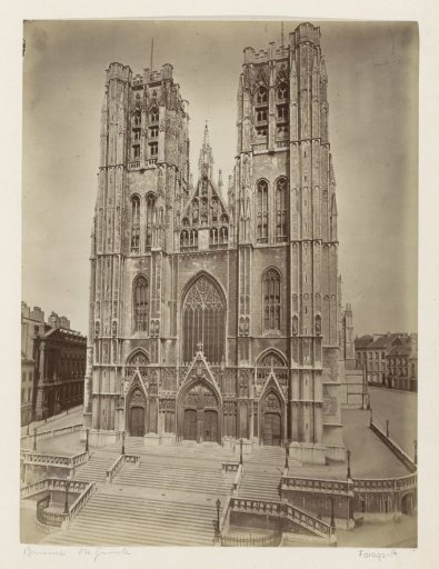 Exterior of the Cathedral of Saint Michael and Saint Gudula in Brussels