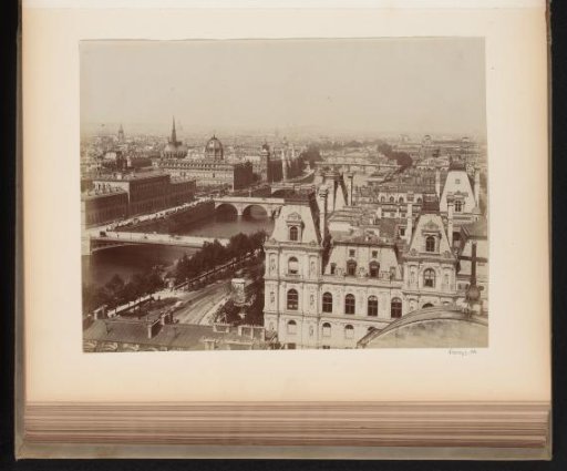View of nine bridges over the Seine in Paris