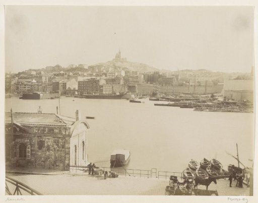 View of the Old Harbour of Marseille with the Notre-Dame-de-la-Garde on the horizon