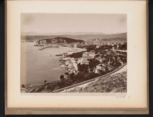 View of the harbour entrance of Nice, seen from the road to Villefranche