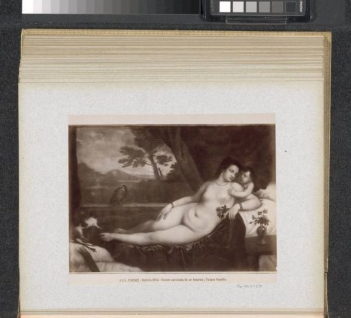 Photographic reproduction of the painting 'Venus and Cupid' by Titian