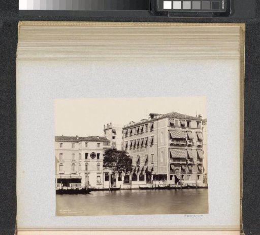 Exterior of the Grand Hotel Britannia in Palazzo Zucchelli (right) and Albergo Roma (left) in Venice