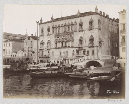 Hotel Royal Danieli in the Palazzo Dandolo and boats at the Riva degli Schiavoni in Venice