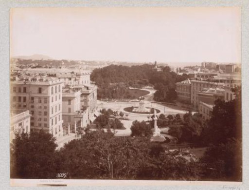 View of the Piazza Corvetto and the Acquasola Park in Genoa