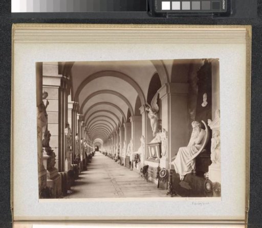 Interior of a gallery on the Staglieno cemetery in Genoa