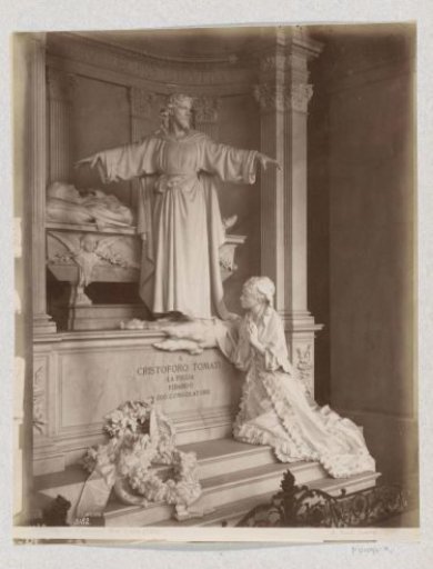 Monument to Cristoforo Tomati on the Staglieno cemetery in Genoa