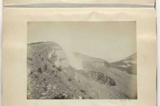 Europeans on a mountainside or volcano in the Dutch East Indies