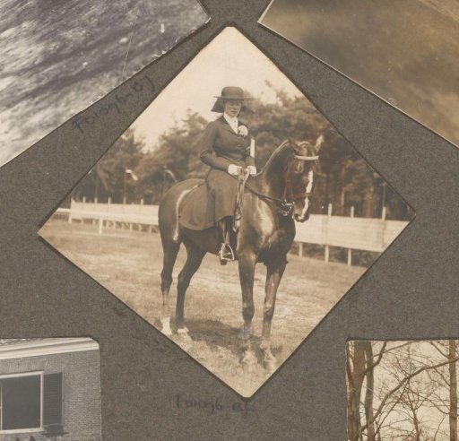 Equestrian scene at the Royal Game Preserve Het Loo: woman riding astride