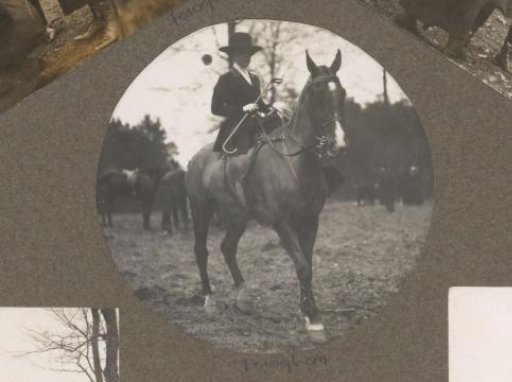 Equestrian scene at the Royal Game Preserve Het Loo: woman riding side-saddle