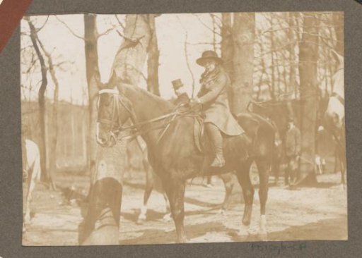 Equestrian scene at the Royal Game Preserve Het Loo: girl on horseback