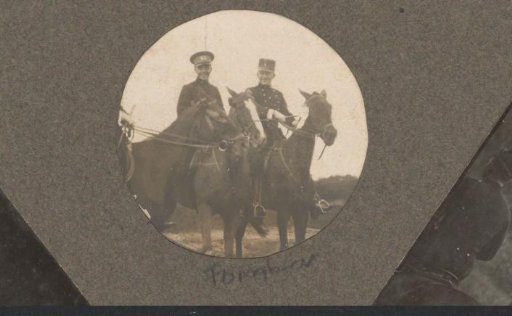Equestrian scene at the Royal Woodlands of Het Loo: two uniformed riders