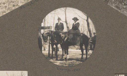 Equestrian scene at the Royal Woodlands of Het Loo: man and woman on horseback