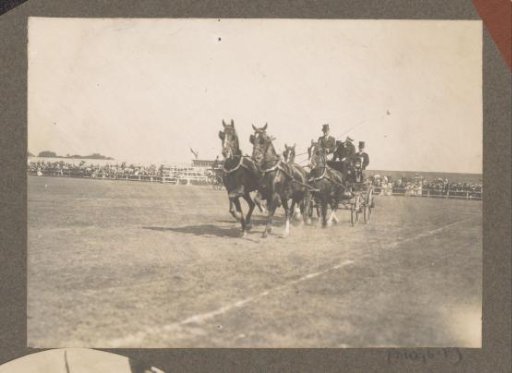 Four-horse carriage during the first marathon of the Netherlands at Houtrust, The Hague