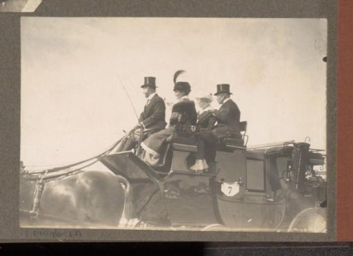 Four-horse carriage of H. L. Kappel from Berlin during the first marathon of the Netherlands at Houtrust, The Hague