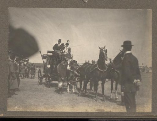 Four-horse carriage of H. L. Kappel from Berlin during the first marathon of the Netherlands at Houtrust, The Hague
