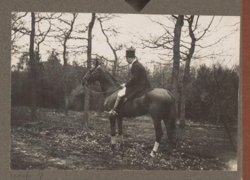 Equestrian scene at the Royal Forestry Department Het Loo: man on horseback in a forest