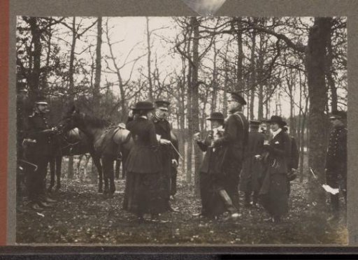 Equestrian scene at the Royal Forest Estate Het Loo: riders eating and drinking in a forest