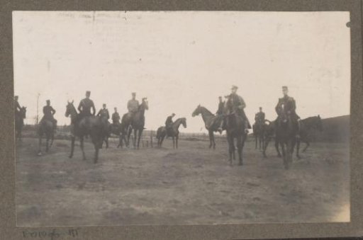 Equestrian scene at the Royal Forest Estate Het Loo: uniformed riders in the field