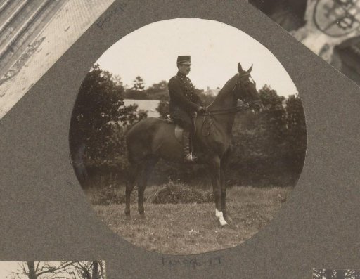 Equestrian scene at the Royal Forestry Het Loo: uniformed man on horseback