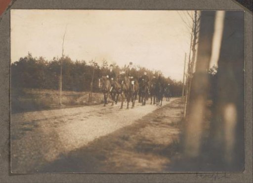 Equestrian scene at the Royal Hunting Lodge Het Loo: riders on a country road