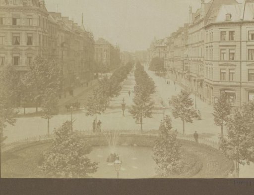 Barbarossaplatz in Cologne viewed towards Hohenstaufenring
