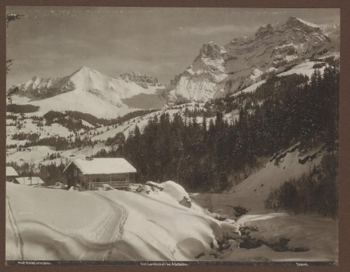 View of the snow-covered mountains near Adelboden