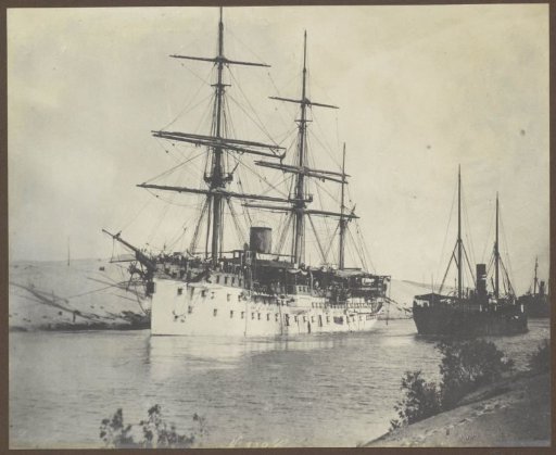 Ships sail through the Suez Canal