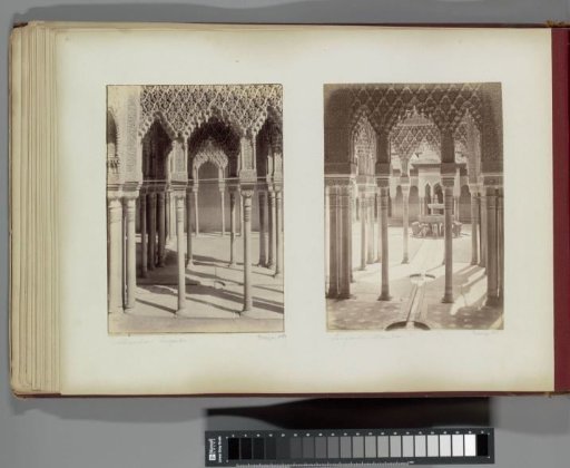 Interior with carved arches of the Alhambra in Granada