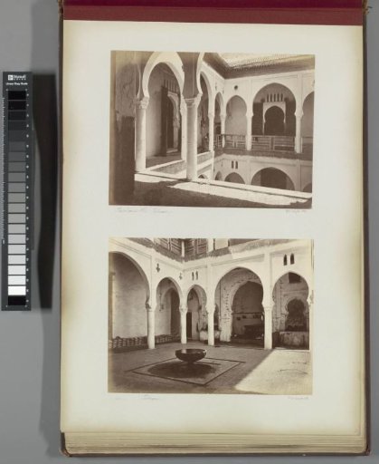 Courtyard with arches and a water basin in a house in Tétouan