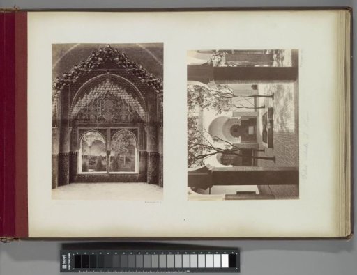Interior with carved arches of the Alhambra in Granada