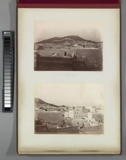 View of a town with roof terraces, possibly Tétouan