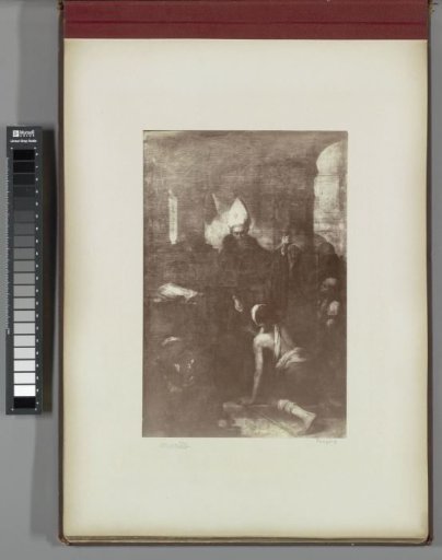 Photographic reproduction of a painting by Bartolomé Esteban Murillo, depicting Thomas of Villanova distributing alms