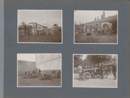 Soldiers with set-up cannons in France