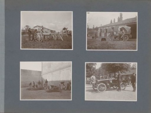 Soldiers looking at a car on a square in France