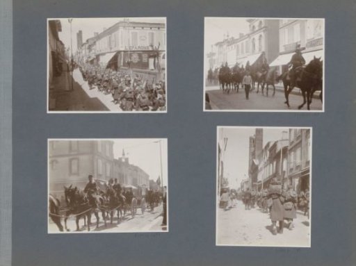 Entry of cavalry in a town in France