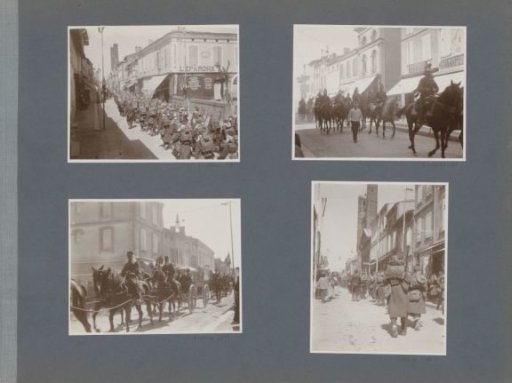 Entry of cavalry into a town in France