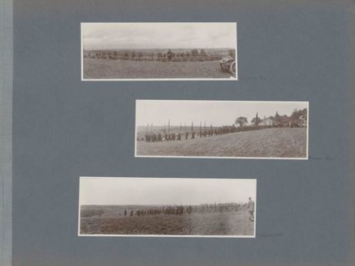 Marching soldiers in a field in France